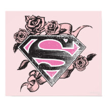 Supergirl Logo with Roses Posters