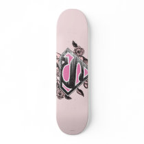 Supergirl Logo with Roses Custom Skate Board