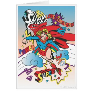 Supergirl Love Conquers Greeting Cards