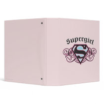 Supergirl Pin Strips Black and Pink 3 Ring Binder