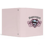 Supergirl Pin Strips Black and Pink 3 Ring Binders