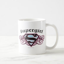 Supergirl Pin Strips Black and Pink Coffee Mug
