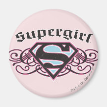 Supergirl Pin Strips Black and Pink Fridge Magnets