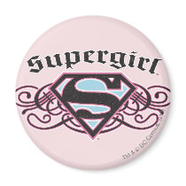 Supergirl Pin Strips Black and Pink Fridge Magnets