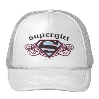 Supergirl Pin Strips Black and Pink Mesh Hats