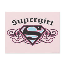 Supergirl Pin Strips Black and Pink Postcards