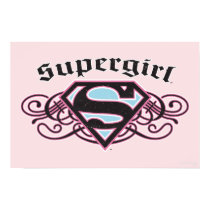 Supergirl Pin Strips Black and Pink Poster