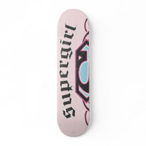 Supergirl Pin Strips Black and Pink Skate Board Deck