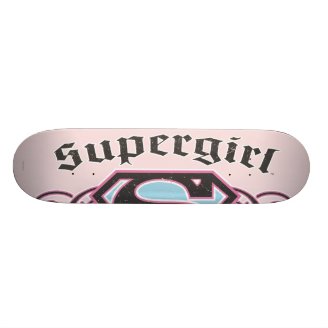 Supergirl Pin Strips Black and Pink Skate Board Deck