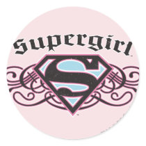 Supergirl Pin Strips Black and Pink Sticker