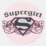 Supergirl Pin Strips Black and Pink Sticker