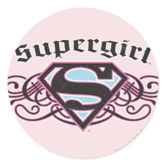 Supergirl Pin Strips Black and Pink Sticker