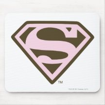 Supergirl Pink and Brown Logo Mousepads