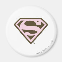 Supergirl Pink and Brown Logo Refrigerator Magnets
