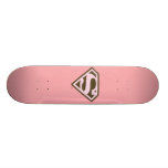 Supergirl Pink and Brown Logo Skateboard Decks