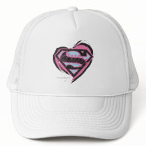 Supergirl Pink Logo in Heart Hats