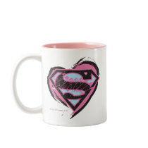 Supergirl Pink Logo in Heart Mugs
