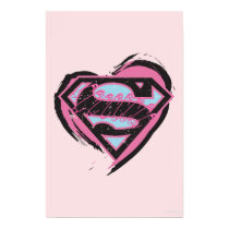 Supergirl Pink Logo in Heart Poster