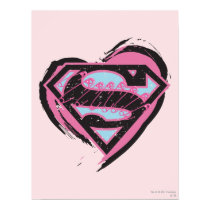 Supergirl Pink Logo in Heart Poster