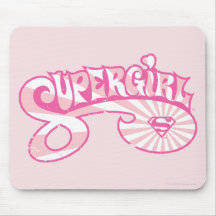 Supergirl Pink Logo Star Burst Mouse Pad