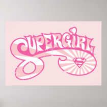 Supergirl Pink Logo Star Burst Print