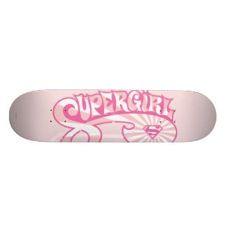 Supergirl Pink Logo Star Burst Skateboard