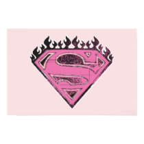 Supergirl Pink Logo with Flames Posters
