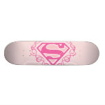 Supergirl Pink Stripes Custom Skateboard