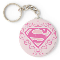Supergirl Pink Stripes Key Chain
