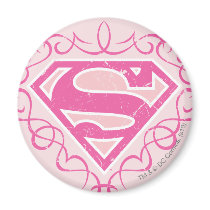 Supergirl Pink Stripes Fridge Magnet