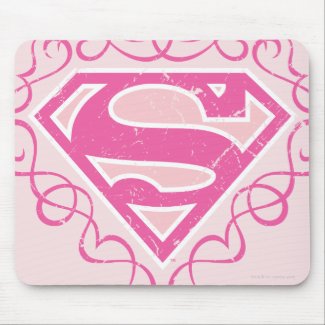 Supergirl Pink Stripes mousepad