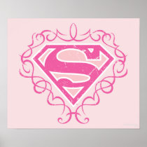Supergirl Pink Stripes Posters