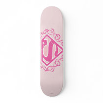 Supergirl Pink Stripes Custom Skateboard