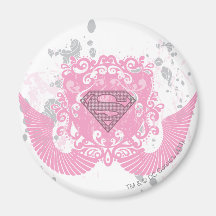 Supergirl Pink Winged Design Fridge Magnet