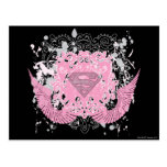Supergirl Pink Winged Design postcards