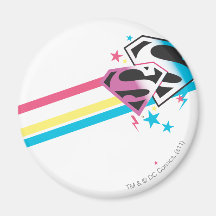 Supergirl Rainbow Stripes Refrigerator Magnets