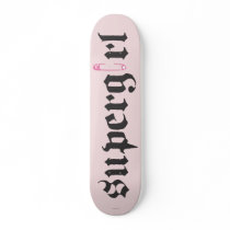 Supergirl Safety Pin Letter Skateboard Deck