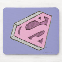 Supergirl Sketched Pink Logo Mouse Pads
