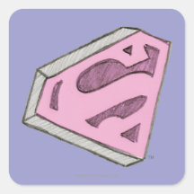 Supergirl Sketched Pink Logo Stickers