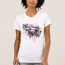 Supergirl Spills and Scribbles Collage Tee Shirt
