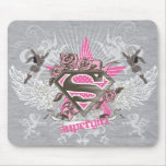 Supergirl Star and Roses mousepads