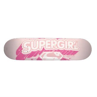 Supergirl Stars and Logo Skate Board Deck