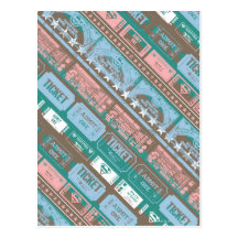 Supergirl Ticket Pattern Blue Post Cards