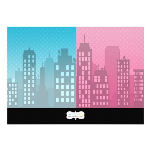 Superhero and Super Girl Birthday Party Invitation