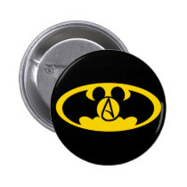 Superhero atheist button buttons