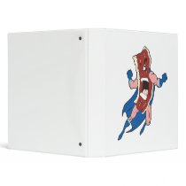 superhero bacon cartoon character 3 ring binders