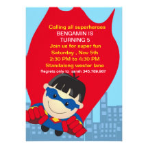 Superhero Birthday Invitation for the super boy