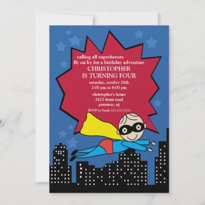  Furniture Madison on Customizable Full Color Superhero Birthday Invitations