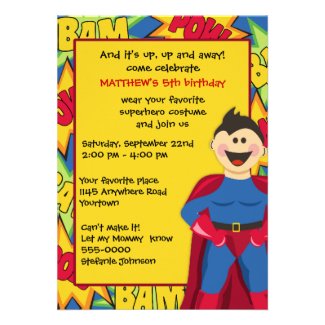 Superhero Birthday Party Invitation