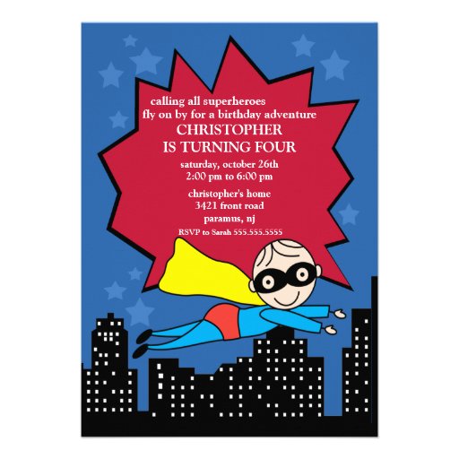 Superhero Birthday Party Invitation